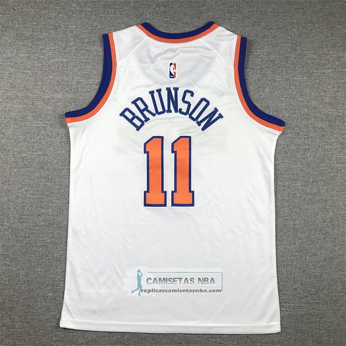 Camiseta Nino New York Knicks Jalen Brunson NO 11 Association 2022-23 Blanco